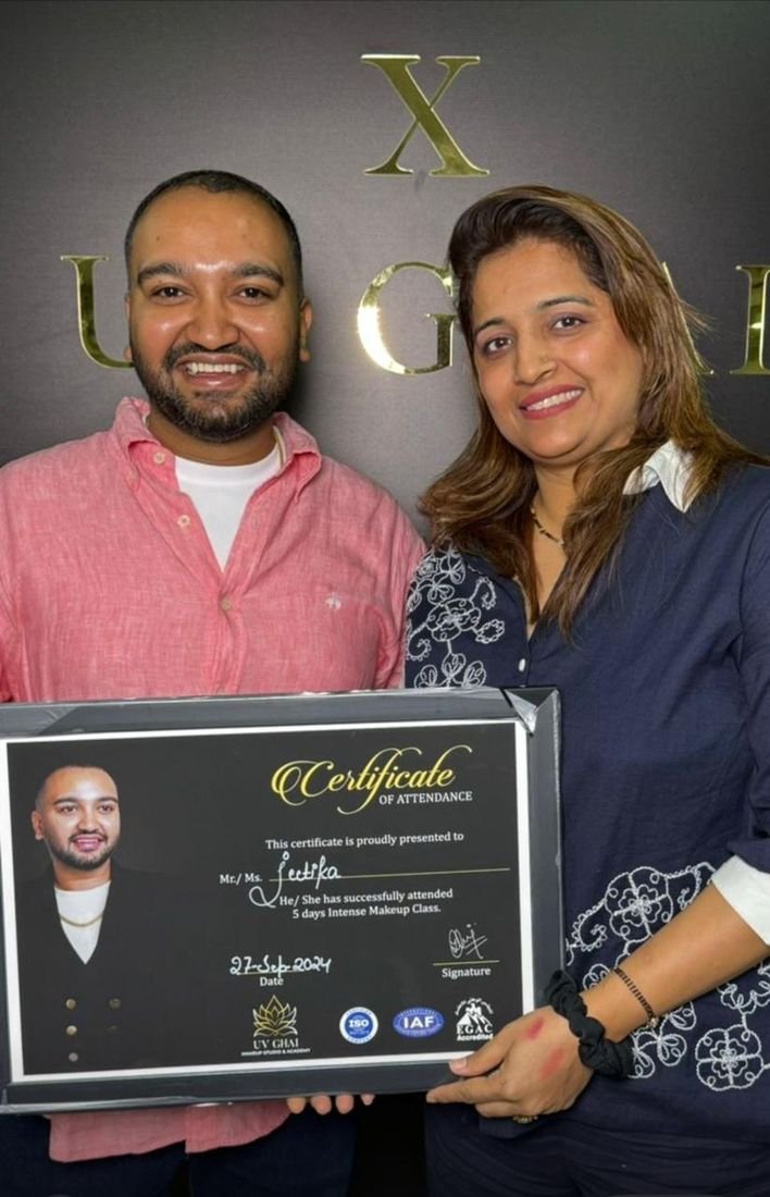 UV Ghai makeup masterclass certificate